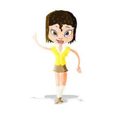 cartoon woman making point N6