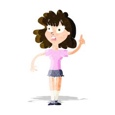 cartoon woman making point N7