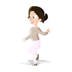 cartoon friendly woman waving N12