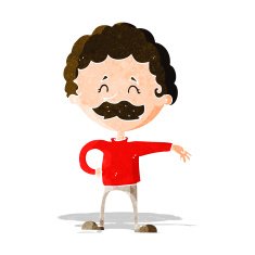 cartoon man making camp gesture N7