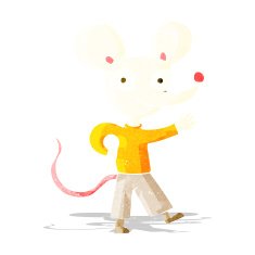 cartoon waving mouse N3