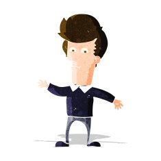cartoon waving man N35