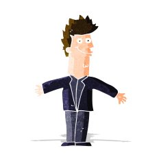 cartoon happy man with open arms N4