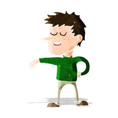 cartoon man making dismissive gesture N4