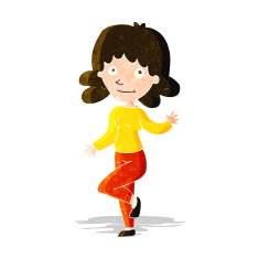 cartoon friendly woman waving N13