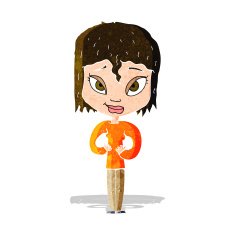 cartoon satisfied woman N3
