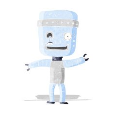 cartoon funny old robot N3
