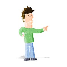 Cartoon Man Pointing N66