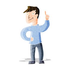 cartoon man with great idea N19