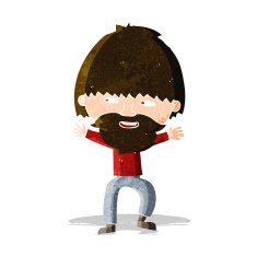 cartoon happy man with beard N15