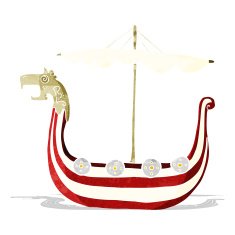 Cartoon Viking Ship N16