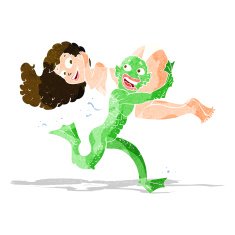 cartoon swamp monster carrying girl in bikini N3