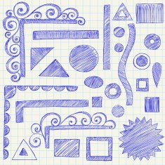 Sketchy Notebook Doodles and Swirly Borders