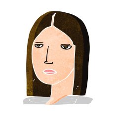 cartoon serious woman N6