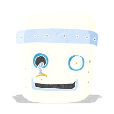 cartoon robot head N28