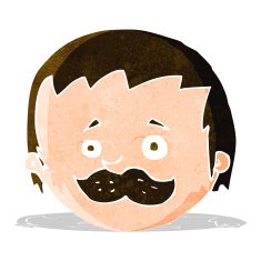 Cartoon Man With Mustache N37
