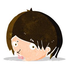 cartoon female face with raised eyebrow N2