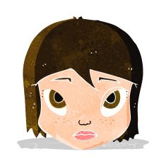 cartoon female face N42