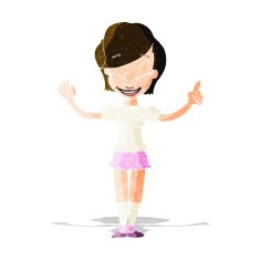 cartoon pretty girl with idea N6