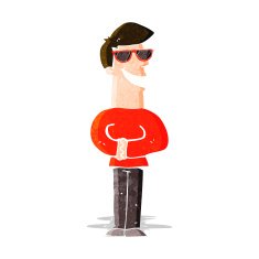 cartoon grinning man wearing sunglasses N2
