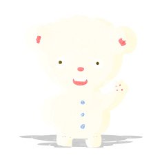 cartoon waving polar bear cub N4