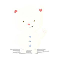 cartoon waving polar bear cub N5