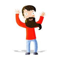 cartoon excited man with beard N2