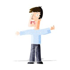 cartoon frightened man N38