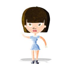 Cartoon Woman Waving N81