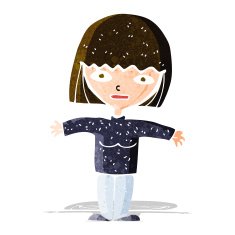 cartoon woman with open arms N27
