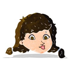 cartoon pretty female face N23