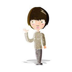 Cartoon Woman Waving N82