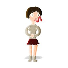 cartoon woman with snake tongue N6