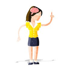 cartoon woman with clever idea N3