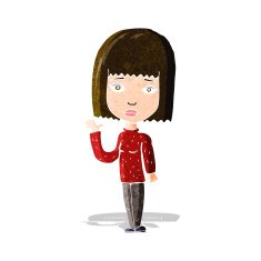 Cartoon Woman Waving N85