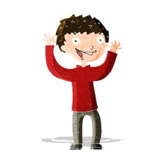 cartoon excited boy N45