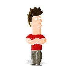 cartoon man sulking N3