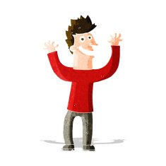 cartoon excited man N45