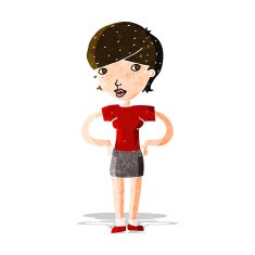 cartoon woman with hands on hips N55