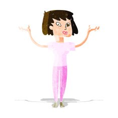 cartoon woman holding up hands N5