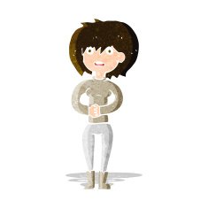 cartoon worried woman N21