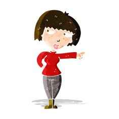 cartoon annoyed woman pointing N3