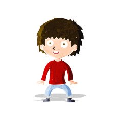 cartoon excited boy N46