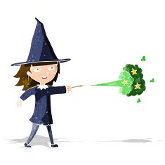 cartoon witch girl casting spell N6