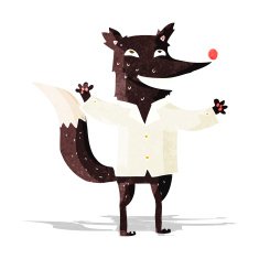 cartoon happy wolf wearing shirt N2