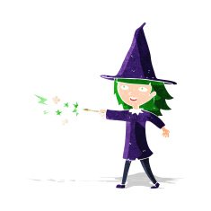 cartoon witch girl casting spell N7