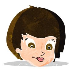cartoon female face N43