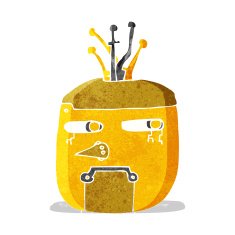 cartoon gold robot head N2