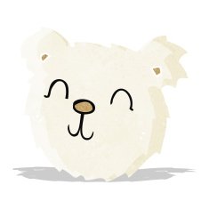 cartoon happy polar bear face