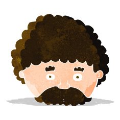 Cartoon Man With Mustache N38